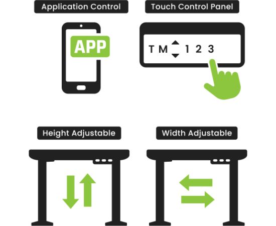 Регулируемый по высоте стол Up Up Bjorn Gray, Table top M Black Офисные столы