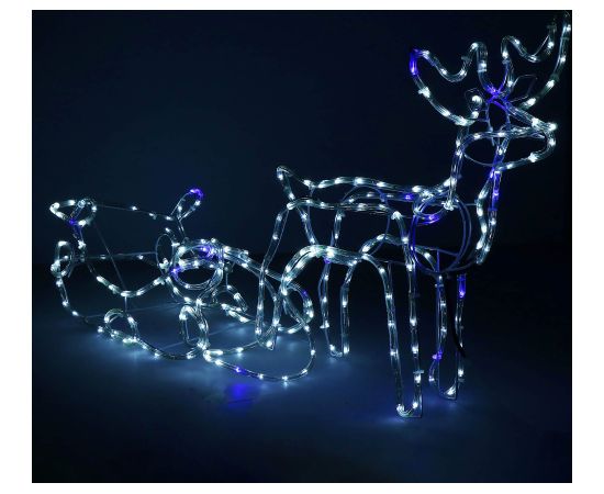 Ziemassvētku ziemeļbriedis ar kamanām Springos CL1225 288 LED Ziemassvētku dekorācijas