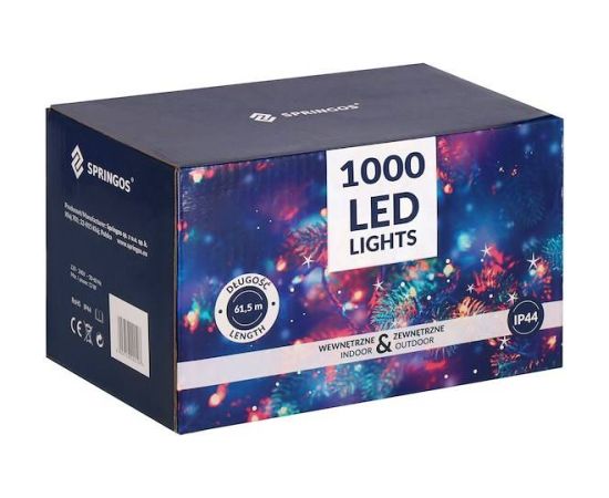 Ziemassvētku lampiņas Springos CL1003 1000 Led 60m Ziemassvētku lampiņas, LED virtenes