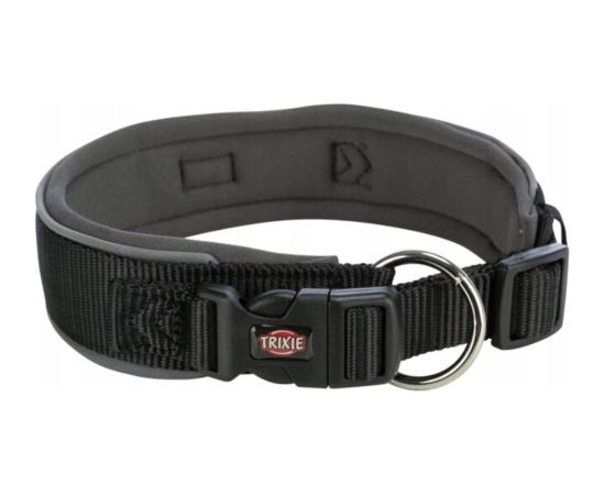 Trixie Premium obroża dla psa czarna/grafitowa L: 46–55 cm/50 mm taśma parciana szeroka Citas preces