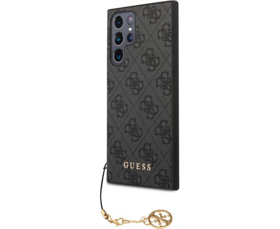 Guess 4G Charm Case Aizsargapvalks priekš Samsung Galaxy S24 Ultra / pelēks Neoriģinālie Maciņi