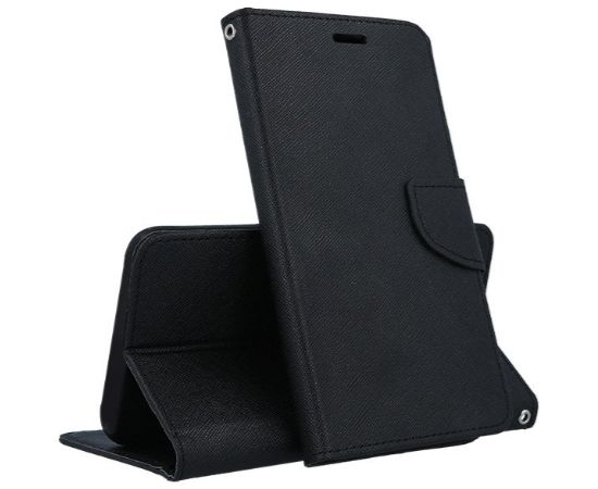 Fusion Fancy Book Case Grāmatveida Maks Priekš Samsung A215 Galaxy A21 Melns Neoriģinālie Maciņi