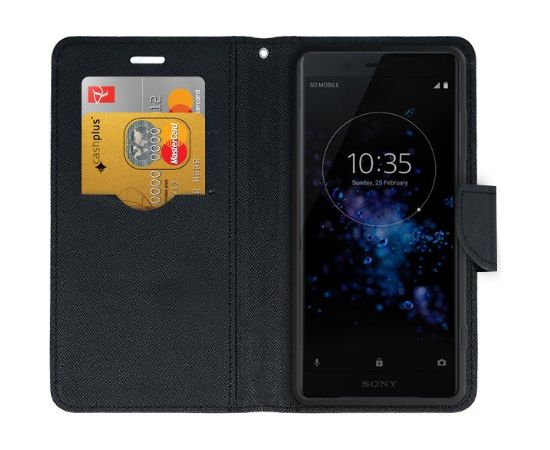 Fusion Fancy Book Case Grāmatveida Maks Priekš Samsung A215 Galaxy A21 Melns Neoriģinālie Maciņi