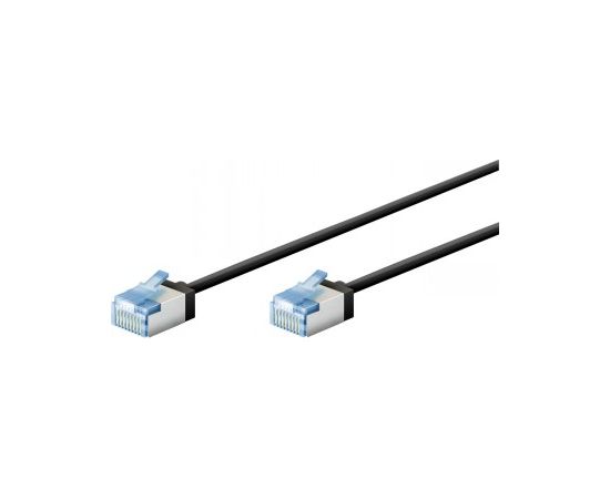 GOOBAY ULTRA-FLEX CAT6A VERKKOKAAPELI, 0.25M, U/FT, LSZH, SLIM, EXTRA-SHORT PLUGS, BLACK Сетевые кабели