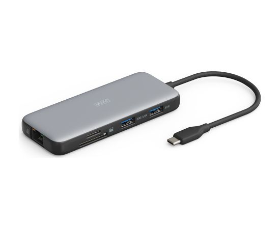 Digitus USB-C docking station, 8-port DA-70915 Ethernet LAN (RJ-45) ports 1 HDMI ports quantity 2 Dokstacijas portatīvajiem datoriem