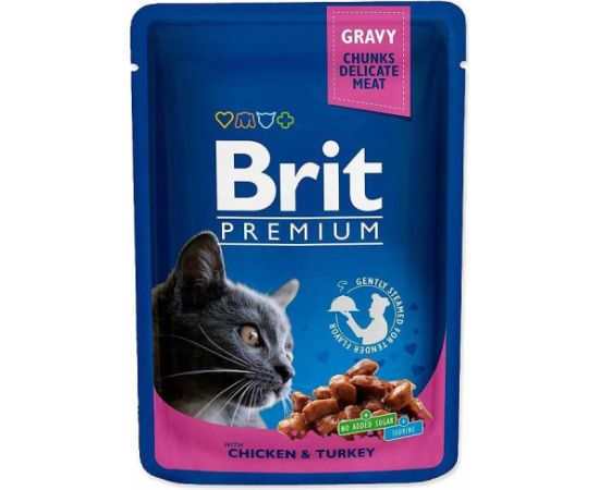 BRIT Premium Chicken&Turkey - wet cat food - 100g Консервы кошек