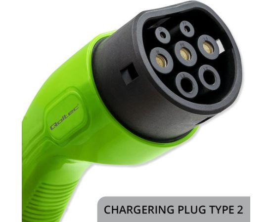 Qoltec 52430 EV Charging Station 2-in-1 Type2 | 22kW | Wi-fi| LCD | RFID | 3 phases | Wallbox | 5m Elektro Auto lādēšanas piederumi