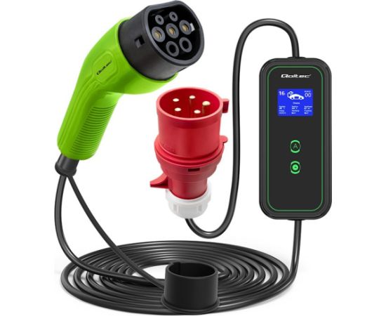 Qoltec 52475 electric vehicle charging cable Black Type 2 5 m Elektro Auto lādēšanas piederumi