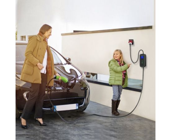 Qoltec 52475 electric vehicle charging cable Black Type 2 5 m Elektro Auto lādēšanas piederumi