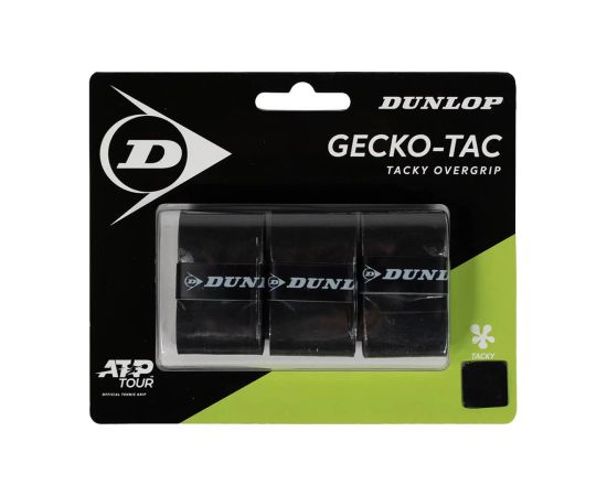 Tennis racket overgrip DUNLOP GECKO-TAC 3pcs, black  Teniss