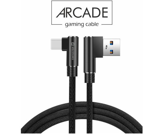 Swissten Pītais L Tipa Universāls Quick Charge 3.1 USB uz USB-C Datu un Uzlādes Kabelis 1.2m Melns Jaunumi - Datori