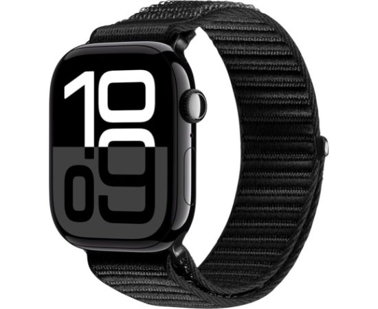 Dux Ducis   Apple Watch 42/44/45/46/49MM YE Nylon Braided Loop Wrist Strap Black Smart pūlksteņu aksesuāri