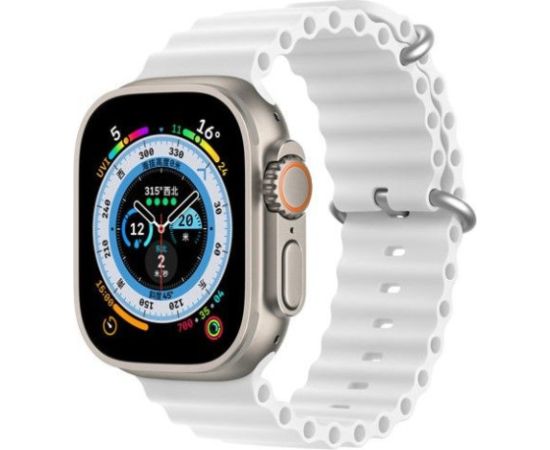 Dux Ducis Apple  Silicone Strap for Apple Watch 42/44/45/46/49MM White Smart pūlksteņu aksesuāri
