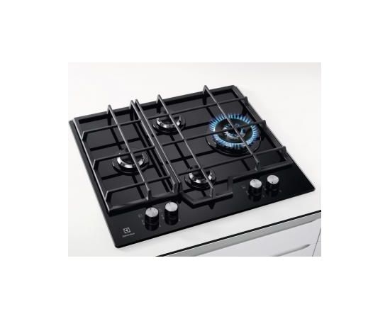 ELECTROLUX KGG6456K gāzes plīts virsma, uz stikla, 60cm