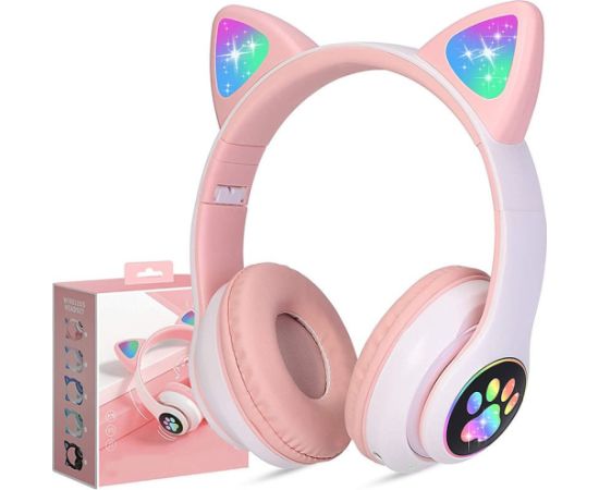 Reach Cat Glow wireless headphones, pink Austiņas