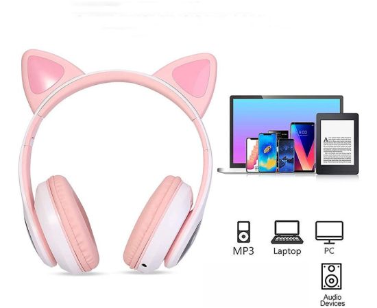 Reach Cat Glow wireless headphones, pink Austiņas