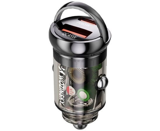 Wozinsky   65W Car Charger USB-C PD 65W | USB-A 45W QC 3.0 Black Telefonu lādētāji 12v Automašīnām