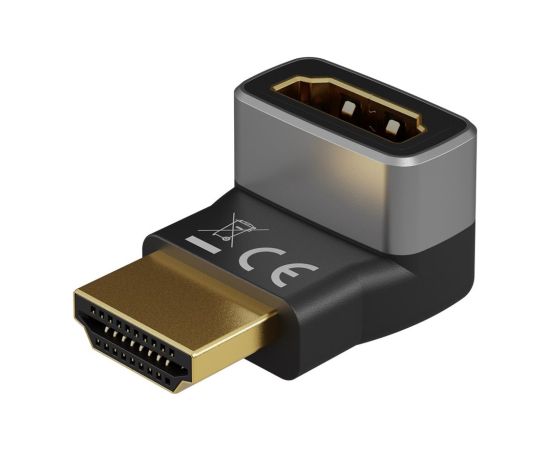 Goobay 72009 HDMI™ Angled Adapter 90° Horizontal, 8K @ 60 Hz, Gold-Plated, Black, Silver Goobay Adapteri