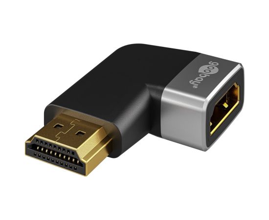 Goobay 72012 HDMI™ Angled Adapter 270° Horizontal, 8K @ 60 Hz, Gold-Plated, Black, Silver Goobay Adapteri