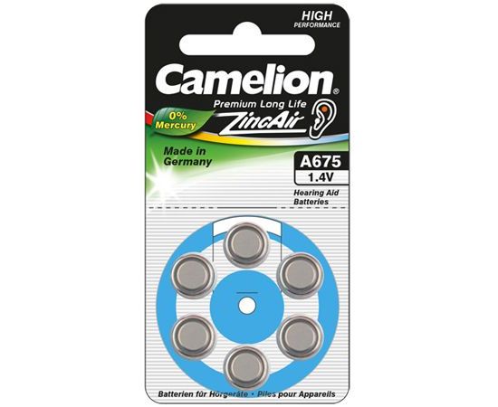 Camelion A675/DA675/ZL675 Zinc air cells 6 pc(s) Baterijas un akumulatori