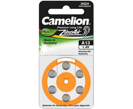 Camelion A13/DA13/ZL13 Zinc air cells 6 pc(s) Батарейки, аккумуляторы