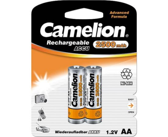 Camelion AA/HR6 2500 mAh Rechargeable Batteries Ni-MH 2 pc(s) Baterijas un akumulatori