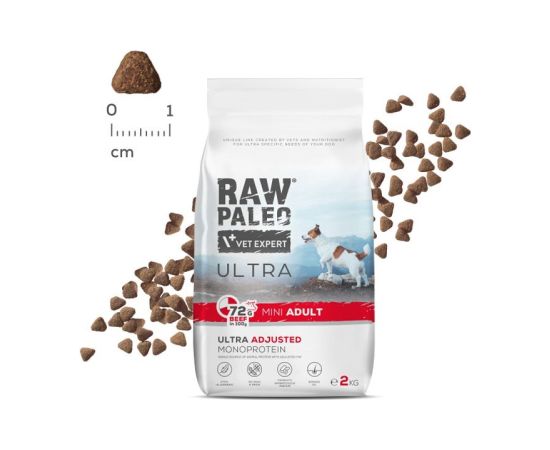 RAW PALEO Ultra Mini Adult Beef - dry dog ​​food - 2 kg Suņu barība