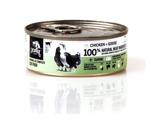 3COTY Chicken with goose - wet cat food - 80g Консервы кошек