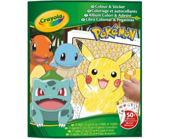 CRAYOLA POKEMON раскраска со стикерами Детское искусство Baby Art