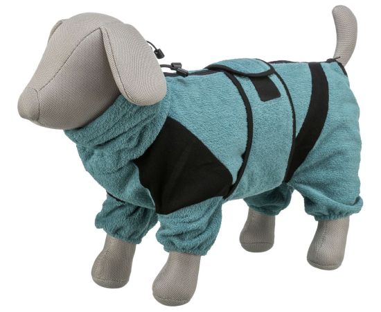 Trixie Szlafrok dla psa, tkanina frotte, petrol, M: 46 cm, na rzepy Citas preces