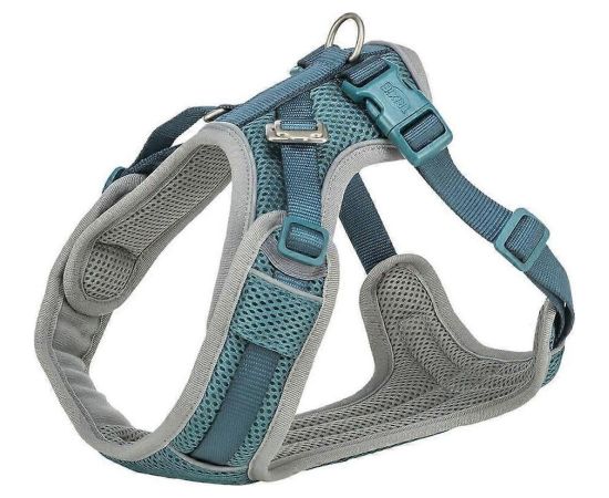 Trixie Premium FlexMesh, szelki, dla psa, petrol, L: 63–92 cm/25 mm, dostosowane dla mopsów i buldogów Citas preces