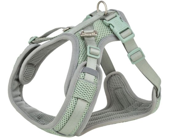 Trixie Premium FlexMesh, szelki, dla psa, szałwiowe, S–M: 48–69 cm/20 mm, dostosowane dla mopsów i buldogów Citas preces