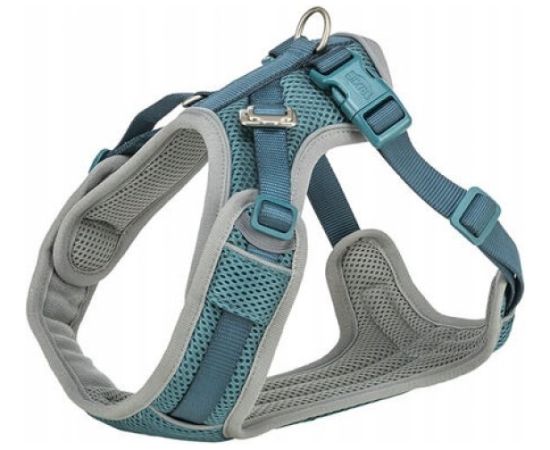 Trixie Premium FlexMesh, szelki, dla psa, petrol, S–M: 48–69 cm/20 mm, dostosowane dla mopsów i buldogów Citas preces