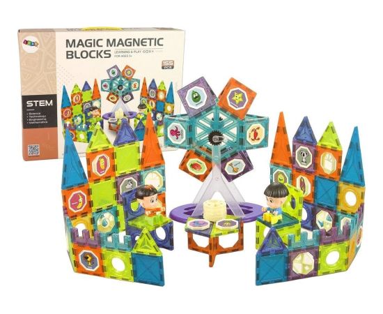 LeanToys Klocki Magnetyczne Budowle 3D Diabelski Młyn 155 Elementów LEAN Toys Конструкторы