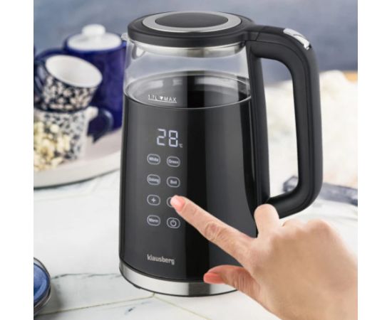 Elektriskā tējkanna Klausberg KB 7894 ar LED paneli temperatūras regulēšanai 1.7L jauda 2200W Tējkannas (elektriskās)