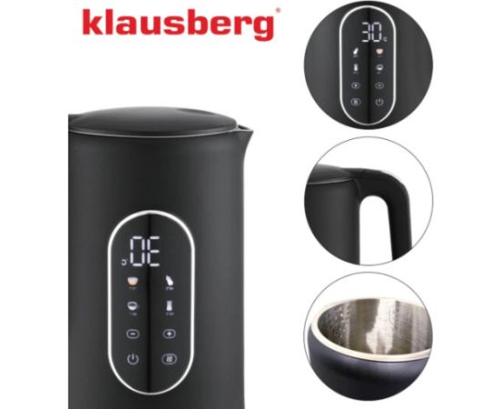 Elektriskā tējkanna Klausberg KB 7891 ar LED paneli, tilpums 1.7L 2200W Tējkannas (elektriskās)