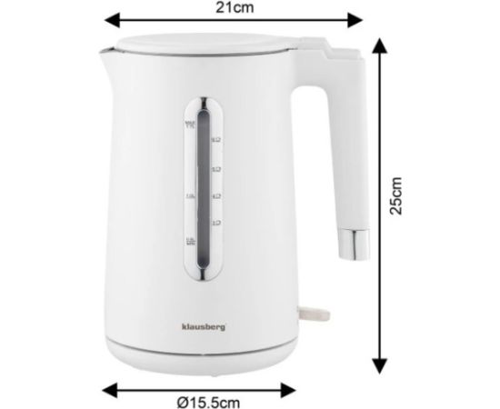 Elektriskā tējkanna Klausberg KB 7890 tilpums 1.7L 2200W Tējkannas (elektriskās)