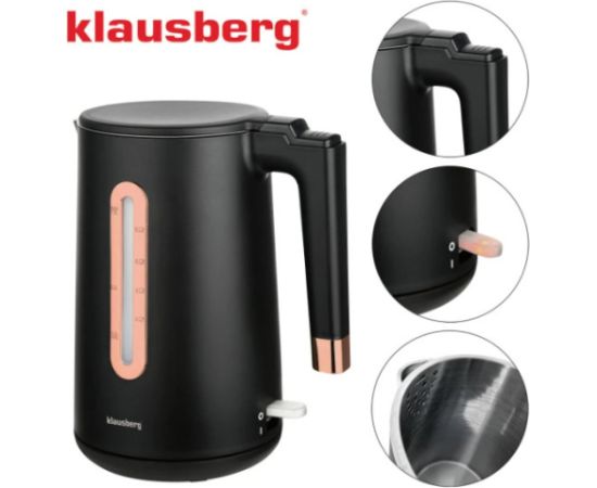 Elektriskā tējkanna Klausberg KB 7889 tilpumS 1,7L 2200W Tējkannas (elektriskās)