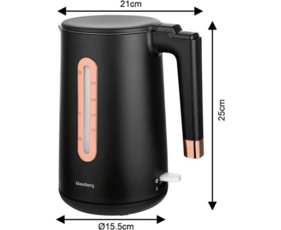 Elektriskā tējkanna Klausberg KB 7889 tilpumS 1,7L 2200W Tējkannas (elektriskās)