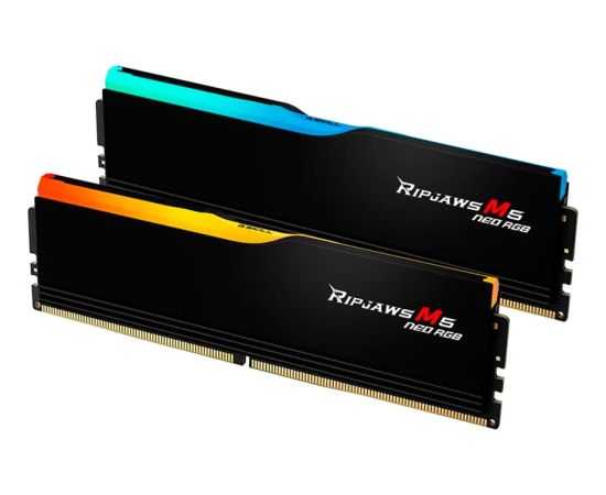 G.Skill DDR5 - 32GB - 6000 - CL - 36 (2x 16 GB) dual kit, memory (black, F5-6000J2836G16GX2-RM5NRK, Ripjaws M5 Neo RGB, AMD EXPO) RAM Operatīvā atmiņa