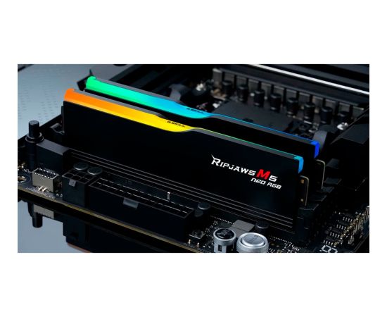 G.Skill DDR5 - 32GB - 6000 - CL - 36 (2x 16 GB) dual kit, memory (black, F5-6000J2836G16GX2-RM5NRK, Ripjaws M5 Neo RGB, AMD EXPO) RAM Operatīvā atmiņa