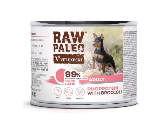 RAW PALEO Duoprotein Pork & Lamb Adult - wet dog food - 200g Suņu barība