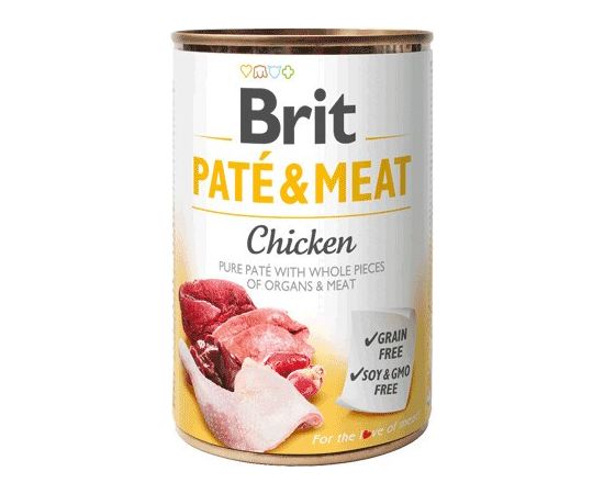 BRIT Paté & Meat with Chicken - wet dog food - 400g Suņu barība