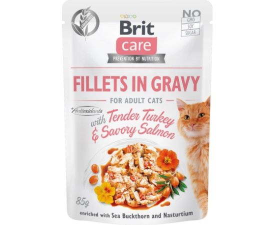 BRIT Care Fillets in Gravy turkey and salmon in sauce - wet cat food - 85 g Barība