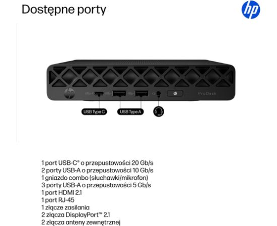 HP ProDesk 4 Mini G1i Ultra 5 225T 16GB DDR5 5600 SSD512 Arc W11Pro 3Y OnSite Personālie datori