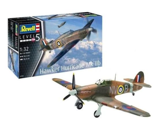 Revell Model plastikowy samolot hawker hurricane mk iib 1/32 Figūriņas un varoņi