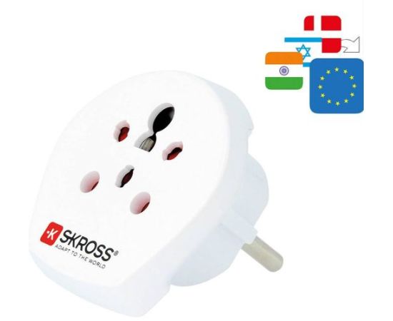 Adapteris Indija / Izraēla / Dānija kontaktdakša - ES kontaktligzda TYPE M 230V 16A SKROSS Adapteri