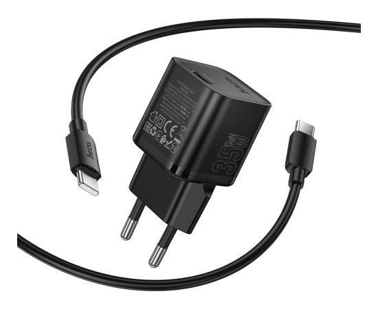 Сетевая зарядка Hoco N66 35W GaN USB-C/USB-A + USB-C to USB-C cable 1.0m черная Зарядные устройства
