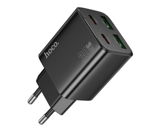 Сетевая зарядка Hoco N56 30W GaN 2xUSB-C/2xUSB-A черная Зарядные устройства