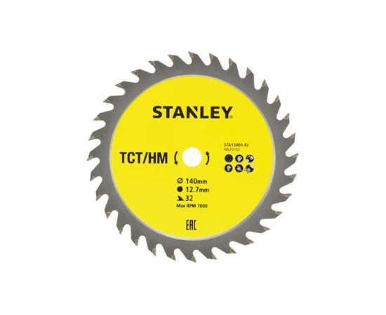 Griešanas disks kokam Stanley STA13005-XJ; 140x12,7 mm; 32T Zāģripas